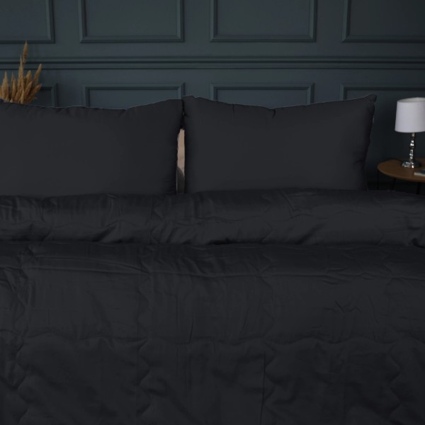 Фото - Одеяло детское лето MirSon №2956 110х140 Line Satin Light Pro 10-006 Black Ecosilk + 2 наволочки 50х70 (2200010972450)